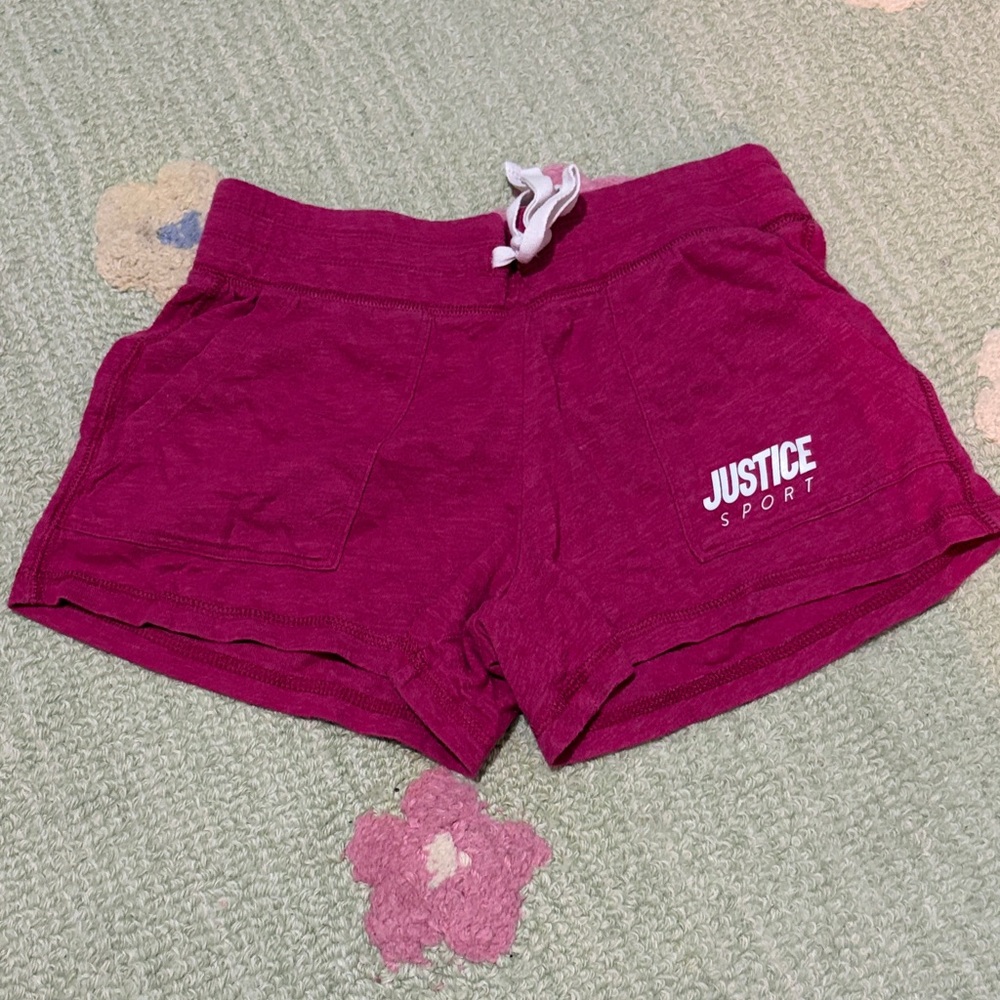 Justice Magenta Girls Athletic Knit Shorts